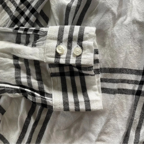 Arizona Jeans Black White Button Down Boyfriend Fit Women’s XL - Picture 9 of 13